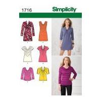 Simplicity Ladies Sewing Pattern 1716 Drape Tops & Dresses