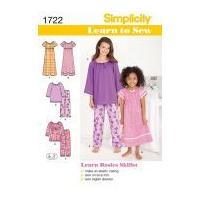 simplicity childrens easy sewing pattern 1722 pyjamas nightdresses