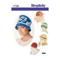 Simplicity Ladies Sewing Pattern 1736 Hats in 5 Variations