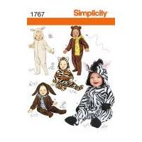 Simplicity Baby & Toddlers Sewing Pattern 1767 Hooded Animal Costumes