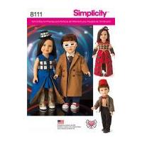 Simplicity Crafts Sewing Pattern 8111 Doll Clothes Costumes for 18\