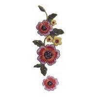 Simplicity Large Embroidered Flowers Motif Applique