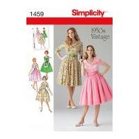 Simplicity Ladies Sewing Pattern 1459 Vintage Style 1950's Dresses