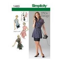 Simplicity Ladies Sewing Pattern 1460 Vintage Style 1950's Peplum Tops & Tunics