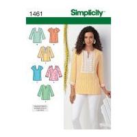 Simplicity Ladies Sewing Pattern 1461 Short & Three Quarter Sleeve Tunic Tops
