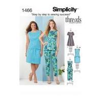 simplicity ladies sewing pattern 1466 dresses tops skirts trouser pant ...