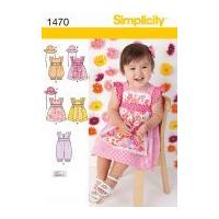Simplicity Baby & Toddlers Easy Sewing Pattern 1470 Rompers, Dresses & Hats