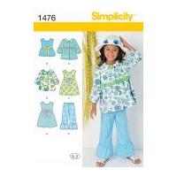 Simplicity Childrens Sewing Pattern 1476 Jackets, Tops, Dresses & Pants