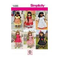Simplicity Crafts Sewing Pattern 1486 Vintage Style Doll Clothes