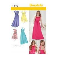 Simplicity Childrens Easy Sewing Pattern 1510 Dresses in 4 Variations