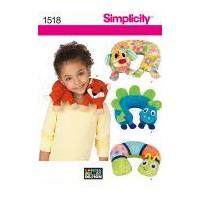 Simplicity Childrens Easy Sewing Pattern 1518 Animal Shape Novelty Neck Pillows
