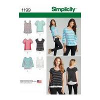 Simplicity Ladies Easy Sewing Pattern 1199 T-Shirts & Tops