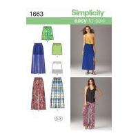 Simplicity Ladies Easy Sewing Pattern 1663 Elastic Waist Skirts & Pants