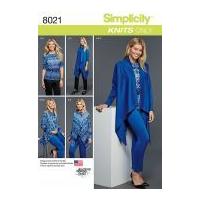 Simplicity Ladies Sewing Pattern 8021 Pants, Tops & Draped Cardigan