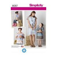 Simplicity Ladies & Girls Sewing Pattern 8087 Patchwork Tops & Dresses