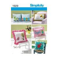 Simplicity Homeware Easy Sewing Pattern 1929 Novelty Applique Cushions