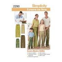 Simplicity Family Easy Learn to Sew Sewing Pattern 2290 Pyjama Pants
