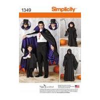 simplicity mens boys sewing pattern 1349 cape costumes