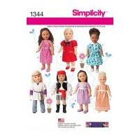 Simplicity Easy Sewing Pattern 1344 Doll Clothes Summer Wardrobe
