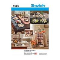 Simplicity Homeware Easy Sewing Pattern 1343 Table Cloths, Runners & Accessories
