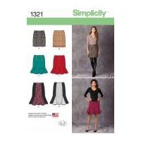 simplicity ladies sewing pattern 1321 fitted skirts in 4 styles