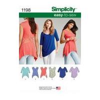 Simplicity Ladies Easy Sewing Pattern 1198 Jersey Knit Tops