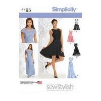 Simplicity Ladies Sewing Pattern 1195 Simple Evening Dresses