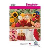 Simplicity Crafts Easy Sewing Pattern 1027 Decorative Flowers in 19 Styles