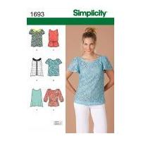 simplicity ladies sewing pattern 1693 summer tops