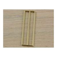 Simplicity Long Thin Rectangle Metal Buckle Fastener Gold