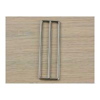 simplicity long thin rectangle metal buckle fastener silver