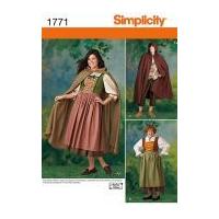 Simplicity Men's & Ladies Sewing Pattern 1771 Medieval Fancy Dress Costumes