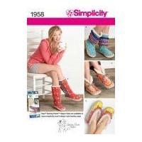 Simplicity Ladies Sewing Pattern 1958 Slippers & Indoor Booties