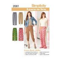 Simplicity Ladies Easy Learn to Sew Sewing Pattern 2061 Trouser Pants