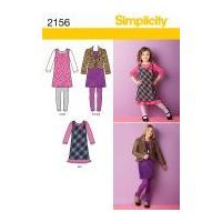 Simplicity Childrens Easy Sewing Pattern 2156 Dresses, Jackets & Leggings