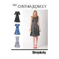 Simplicity Ladies Sewing Pattern 1802 Fitted Panelled Dresses
