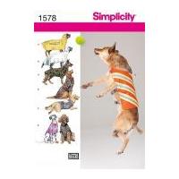 Simplicity Pets Sewing Pattern 1578 Large Size Dog Coats