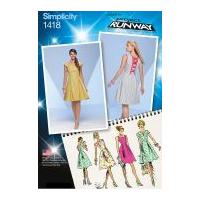 Simplicity Ladies Sewing Pattern 1418 Inverted Full Pleat Dresses