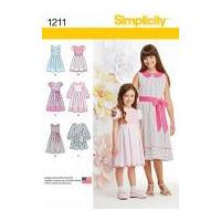 Simplicity Childrens Sewing Pattern 1211 Summer Dresses in 6 Styles