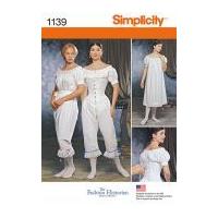 Simplicity Ladies Sewing Pattern 1139 Historical Costume Undergarments