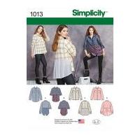Simplicity Ladies Sewing Pattern 1013 Shirts & Blouses in 4 Styles