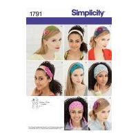 simplicity ladies accessories sewing pattern 1791 headbands hair acces ...