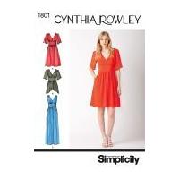 simplicity ladies sewing pattern 1801 dresses in 2 lengths