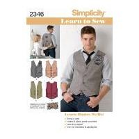 Simplicity Men's Easy Learn to Sew Sewing Pattern 2346 Waistcoats