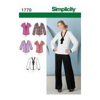 Simplicity Ladies Sewing Pattern 1779 Pretty Blouse Tops