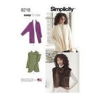 Simplicity Ladies Easy Sewing Pattern 8218 Jackets & Waistcoats