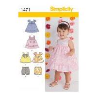 Simplicity Baby & Toddlers Easy Sewing Pattern 1471 Tops, Dresses & Bloomers