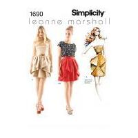 Simplicity Ladies Sewing Pattern 1690 Cascading Peplum Mini Dresses