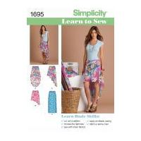 simplicity ladies easy learn to sew sewing pattern 1695 asymmetric str ...