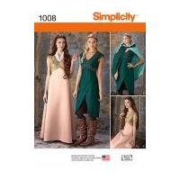 Simplicity Ladies Sewing Pattern 1008 Game of Thrones Style Dresses